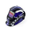 Solar-powered auto-light-changing welding helmet