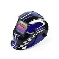 Solar-powered auto-light-changing welding helmet