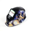 Solar-powered auto-light-changing welding helmet