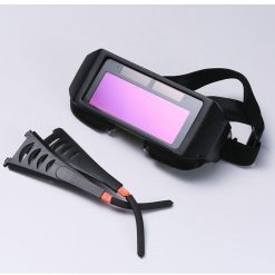 Solar-powered auto-light-changing welding glasses