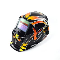 Solar-powered auto-light-changing welding helmet