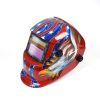 Solar-powered auto-light-changing welding helmet