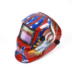 Solar-powered auto-light-changing welding helmet