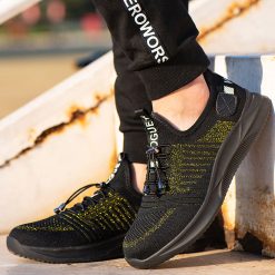 Safety shoes, labor protection shoes, fly woven mesh fabric, lightweight and breathable, labor protection shoes for men, anti impact, anti puncture, anti slip, wear-resistant, and safe protection