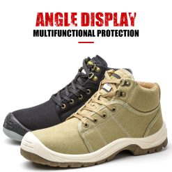Safety shoes Thickened labor insurance shoes anti-smash anti-puncture safety protection Oxford cloth lightweight comfortable safety shoes wear-resistant non-slip male models