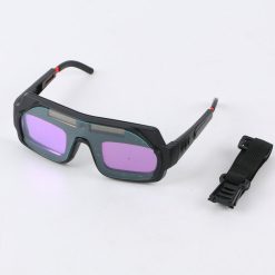 Solar-powered auto-light-changing welding glasses