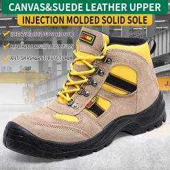 Safety shoes Wear-resistant labor insurance shoes men anti-smash anti-puncture anti-skid anti-odor suede solid bottom safety shoes factory site