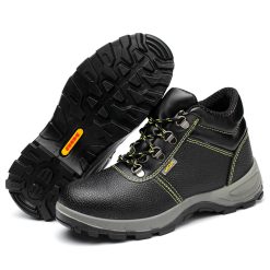 Safety shoes, high and low cut embossed cowhide labor protection shoes, PU injection molded solid soles, work shoes, all-season anti smashing and anti puncture men's shoes
