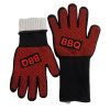 Flame retardant large double BBQ BBQ silicone heat insulation 800 degrees anti-scald oven microwave oven high temperature labour protection gloves