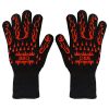 Flame retardant large double BBQ BBQ silicone heat insulation 800 degrees anti-scald oven microwave oven high temperature labour protection gloves