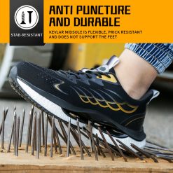Safety shoes black labor insurance shoes anti-smash anti-puncture electrician insulation protection safety wear-resistant non-slip men's shoes factory breathable lightweight