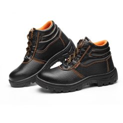 Safety shoe manufacturer's stock labor protection shoes, men's high cut anti smashing and anti piercing protective shoes, construction site safety shoes, rubber soled work shoes