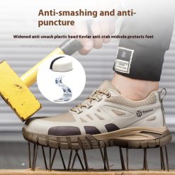 Safety shoes, labor protection shoes, protective measures, anti smashing and anti piercing work, anti slip insulation shoes, male factory on construction site, wear-resistant insulation 6KV