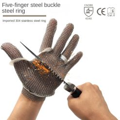 Stainless steel ring cut-resistant gloves level 5 anti-knife cut slaughtering gardening high-risk work anti-cutting labour protection gloves