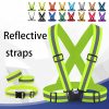 Reflective straps reflective clothing manufacturers can print logo elastic reflective straps waistcoat adjustable elastic outdoor reflective vest for night running