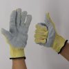 Aramid 1414 cut-resistant abrasion-resistant paste leather cow two-layer leather anti-puncture safety protection cut-resistant labour protection gloves