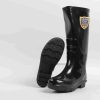 Mid-calf black sole men's boots site PVC labour three waterproof shoes
