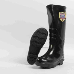 Mid-calf black sole men's boots site PVC labour three waterproof shoes