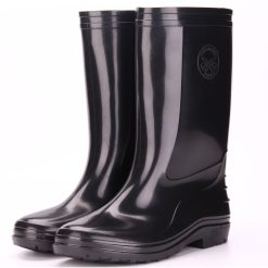 Pipe Rain Shoes Smokers Rain Boots Zhongbang Mid Calf Water Shoes Rubber Shoes Labour Black Export Foreign Trade