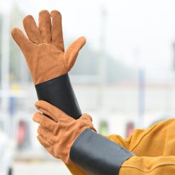 Welding Gloves Heat-resistant cowhide gloves Field Welding Gloves Abrasion-resistant elongated welding gloves wholesale