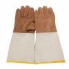 Welding gloves cowhide lengthened labour protection gloves high temperature protection welder welding cattle two layer canvas