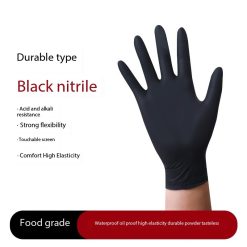 Disposable nitrile gloves latex black high elasticity pure nitrile industrial maintenance with qualification can be exported
