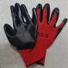 （FOB/ RMB 1￥）Black Dipped Rubber Red Yarn Size 10 Gloves