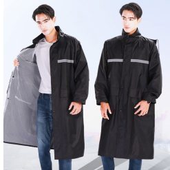 Factory wholesale oxford cloth pvc outdoor labor protection double layer thickened adult men and women one-piece new reflective long wind and rain coat
